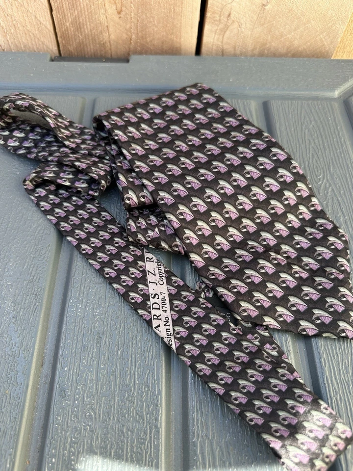 Lote de 3 corbatas JZ Richards Boulder para hombre 100 % seda negras doradas amarillas NUEVAS Y usadas Foto 2 de 4