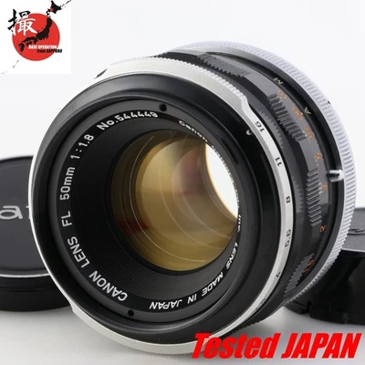 Canon FL 50mm f/1.8 MF Standard Lens for F-1 A-1 w/ Caps Near MINT Tested JAPAN - Image 1 of 4