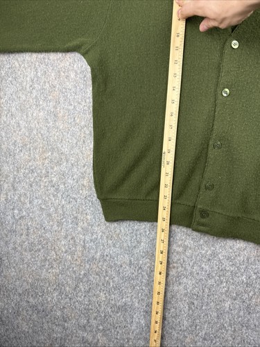 Vtg Towncraft Penneys Cardigan Sweater Size Large Green Wool Knit Grunge - Picture 5 of 9