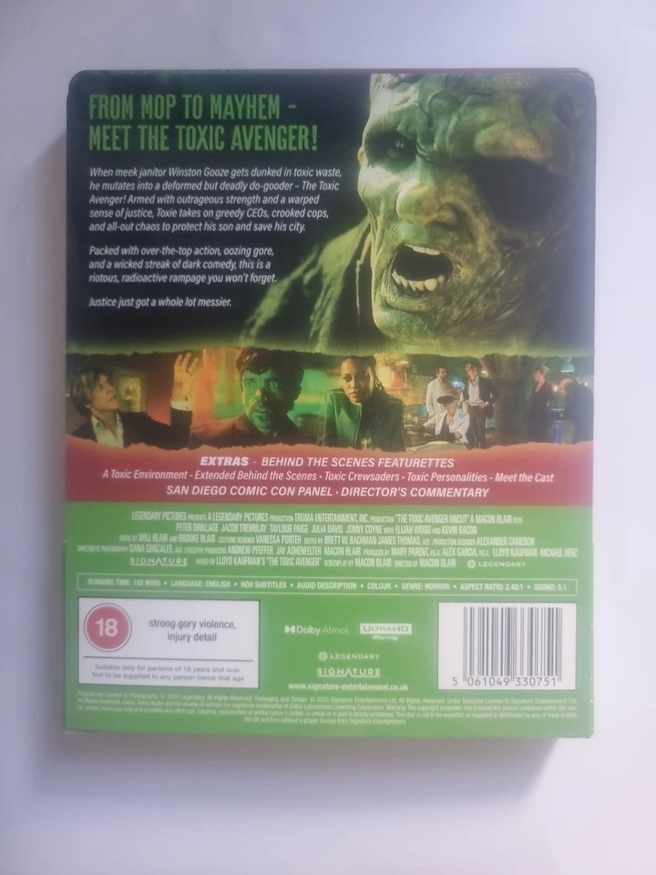 The Toxic Avenger Uncut 4K UHD Bluray Steelbook Ltd Ed Dinklage Kevin Bacon Wood - Image 2 of 2