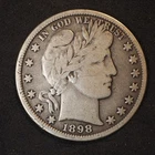 1898 **P** BARBER SILVER HALF DOLLAR ***NICE COIN!***  FREE SHIPPING! C1892