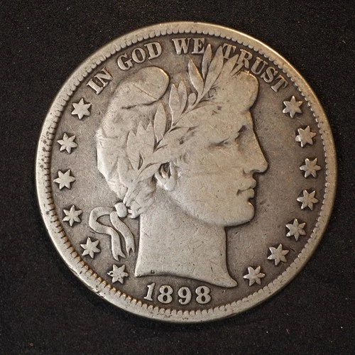 1898 **P** BARBER SILVER HALF DOLLAR ***NICE COIN!***  FREE SHIPPING! C1892