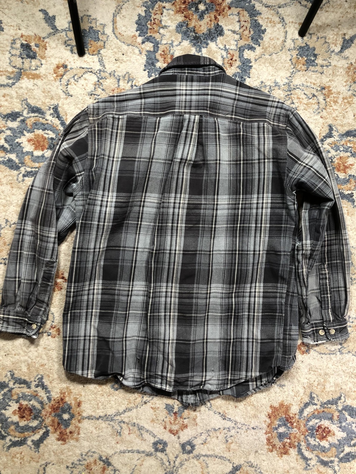 Carhartt Shirt Mens Large Gray Plaid Flannel Button Front Long Sleeve Workwear thumbnail 9