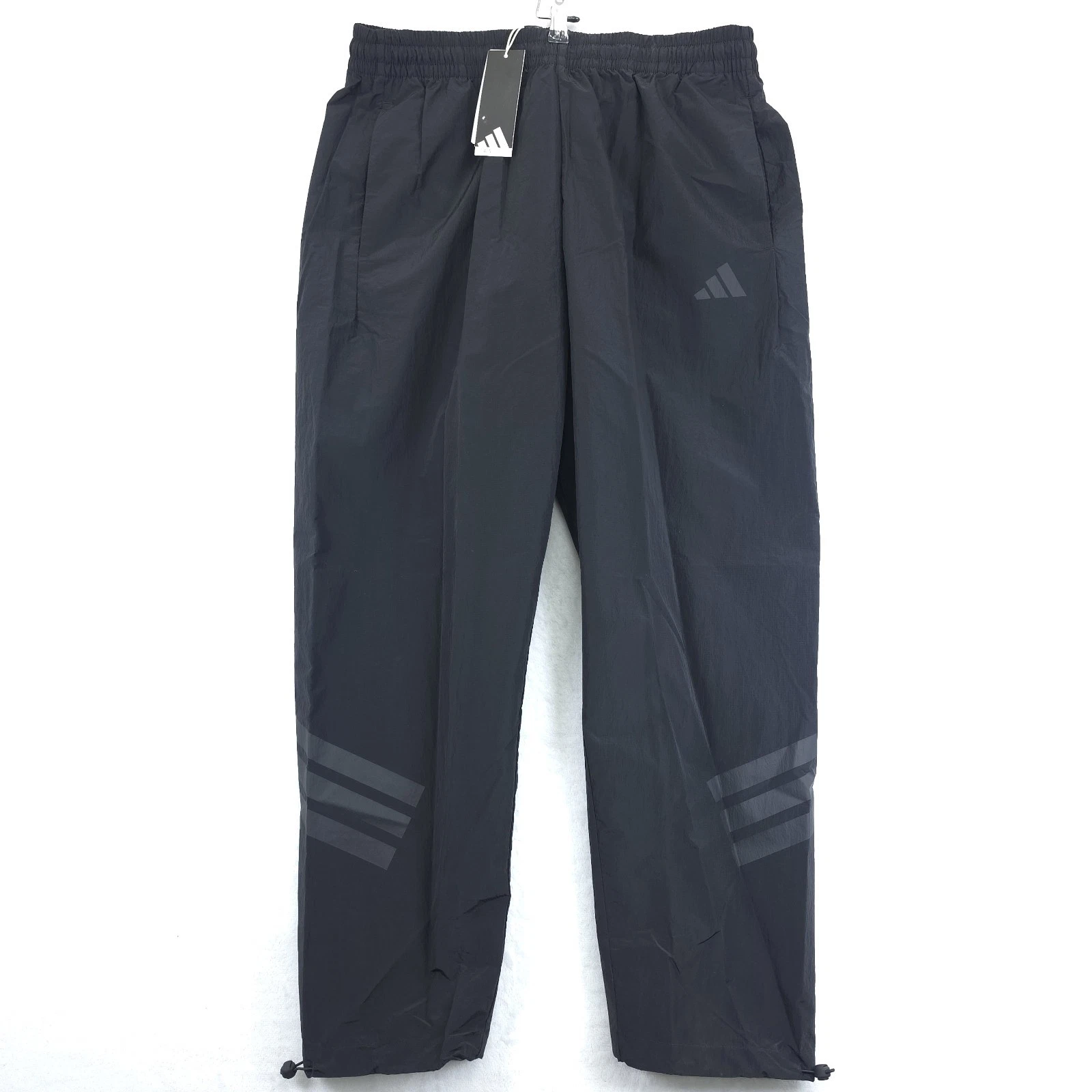 Adidas Future Icons 3 Stripe Windbreaker Pants Black Mens Size XL JD4933 NWT