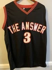 Allen Iverson Signed Black "The Answer" Basketball Jersey XL Beckett Auto 76ers