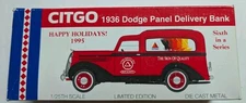 Diecast CITGO 1936 Dodge Panel Delivery Coin Bank 1:25 Scale LE #6 in series nib