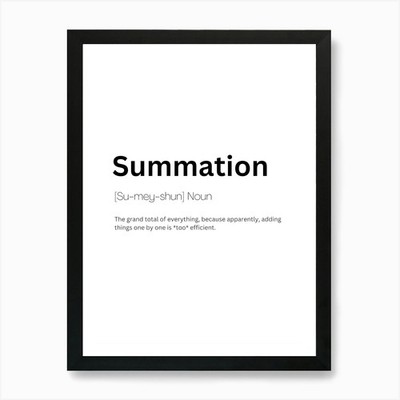 Summation Definition Meaning Art Pr Framed Wall Art Poster Canvas Print Picture