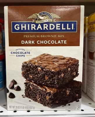 1-Ghirardelli Dark Chocolate Brownie Mix 20 Ounce Easy Baking Mix with Chips