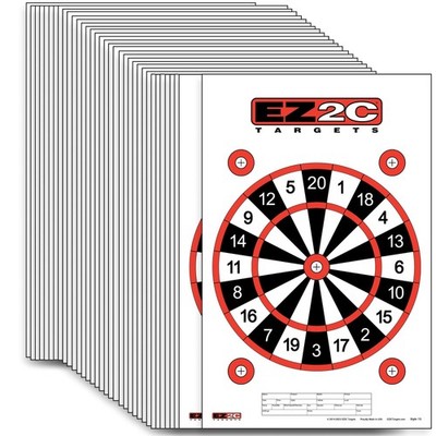 EZ2C Targets #15: Dartboard Paper Shooting Target 11''x17'' USA Made