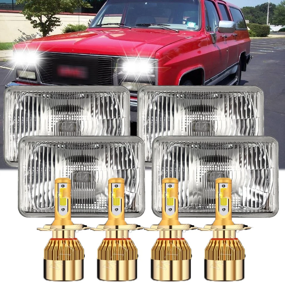 NEW 4x6'' LED-Headlights Hi/Lo For Chevrolet R1500 R2500 Suburban 1989-1991 - Image 2 of 4