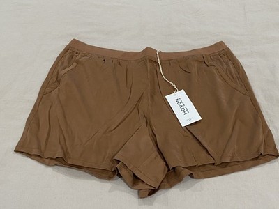 Haven Well Within SILK Shorts Womens Large Brown Luxury Stretch Lounge Bottoms