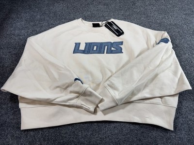 Pro Standard Detroit Lions Women's M Crop Sweatshirt Beige Fleece Pullover NFL