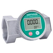 2 Inch Digital Turbine Flow Meter, 16-160 GPM Inline NPT Thread Fuel Flowmeter