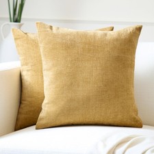 Thick Chenille Throw Pillow Covers Set of 2  Mustard - 18"x18"  45x45 cm ...