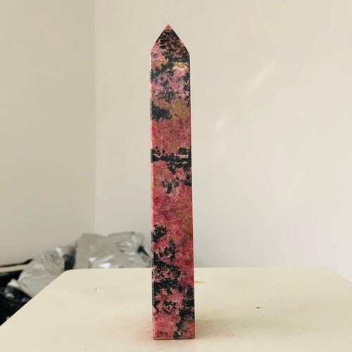 670g Natural Pink Rhodonite Quartz Crystal Obelisk Mineral specimenHealing AK160 - Bild 4 von 13