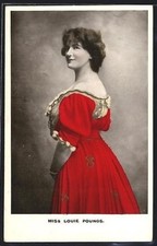 Actress Louie Pounds in a Dress, Standing, Postcard 