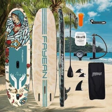 FAYEAN 11' Inflatable Stand Up Paddle Board 6'' Thick SUP Board with Accessories