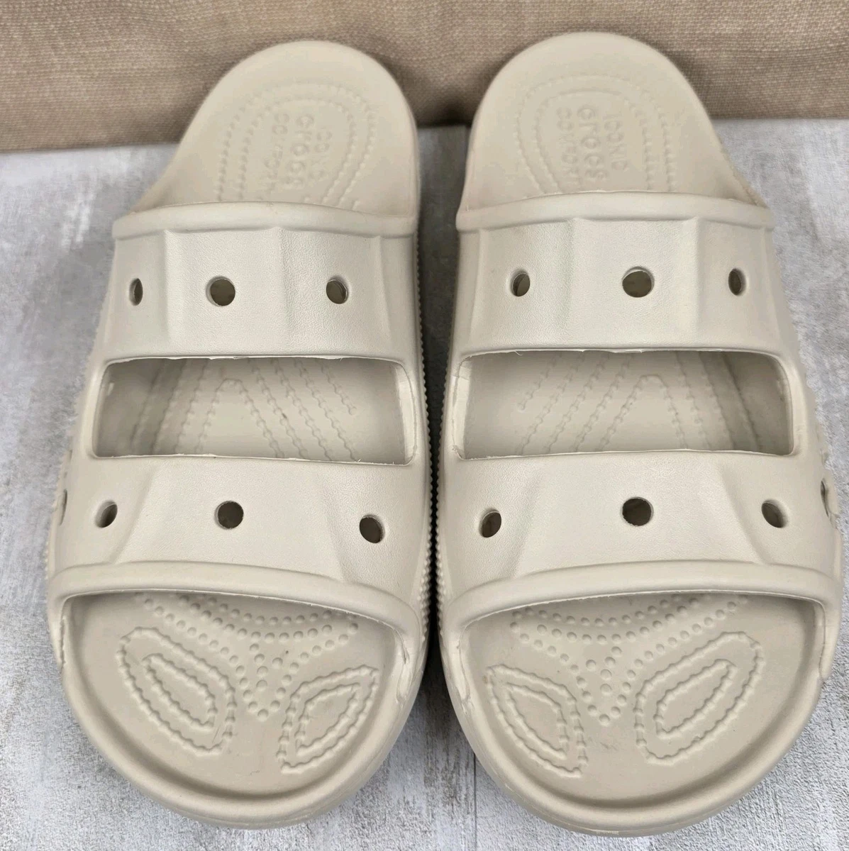 Crocs MENS SIZE 12 Baya Slide Sandals Beige 207627 Two Straps crocs baya slide products for sale | eBay main image 2