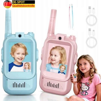 Video Walkie Talkie Kinder,2er Set Walky Talky Kinder Aufladbar Weihnachten Gesc