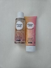 Victoria's Secret PINK Mango Glow Body Mist 8.4 oz and Lotion 8 oz New