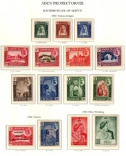 Aden Protectorates  KGV1  MLH Sets  SG CV £100/AUD$200 (Album Page Not Included)