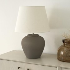 Nourison 20" Brown Ceramic Pot Table Lamp