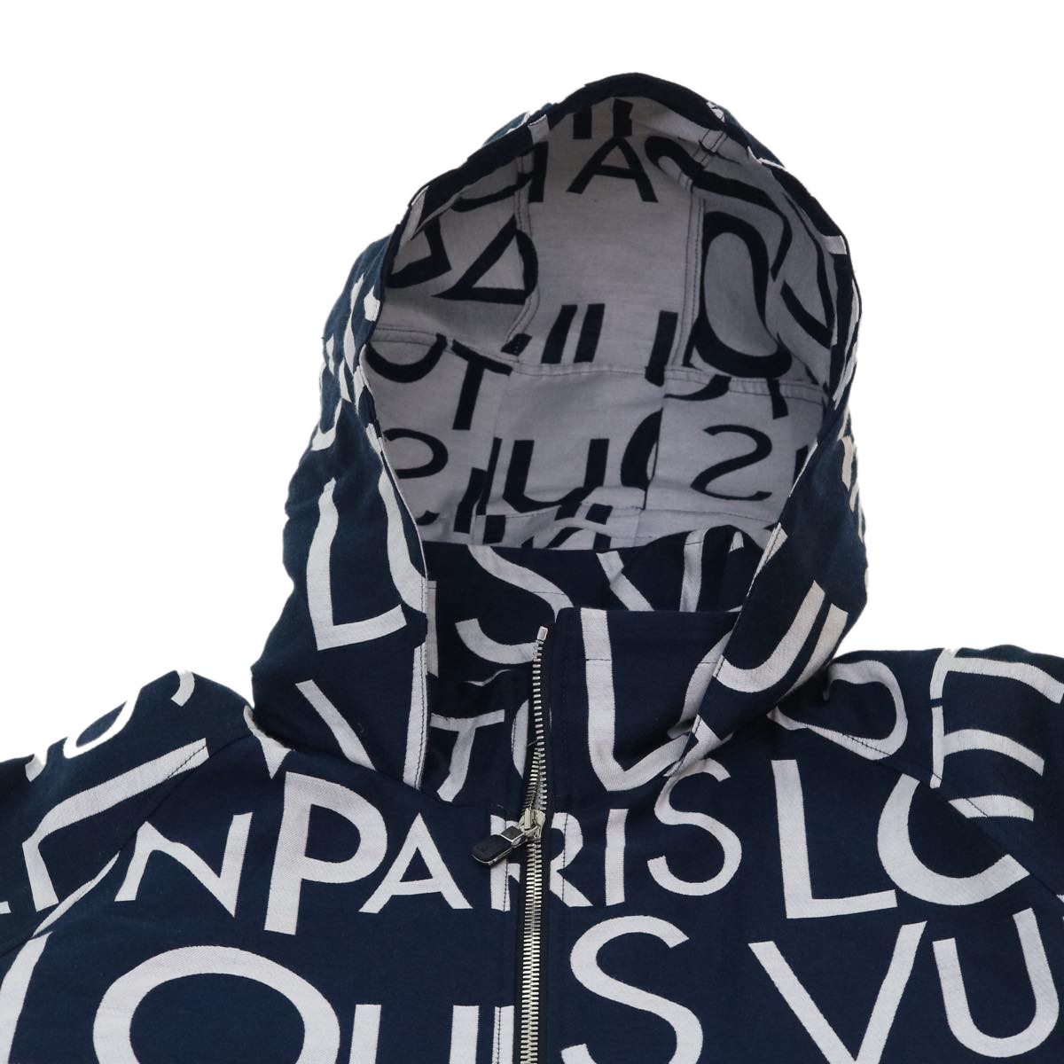 LOUIS VUITTON Hoodie Galaxy Packable Logo Jacket 19SS Navy White