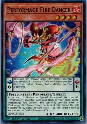 Performage Fire Dancer 1st Edition Super Rare Maze of the Master MZTM-EN049 NM