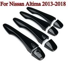 Glossy Black Door Handle Covers Trim With Smart Hole For Nissan Altima 2013-2018