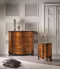 CASSETTIERA COMO CAMERA LEGNO MASSELLO INTARSIATO ARTIGIANALE