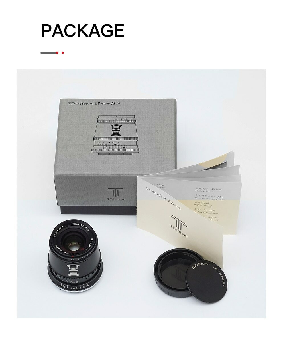 TTArtisan 50mm F1.2 17mm 35mm F1.4 APS-C Manual Focus Lens for
