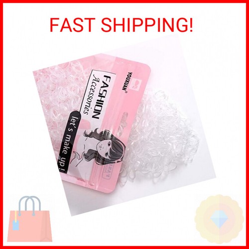 1000-Pack Elastic Hair Ties Non-slip Rubber Hair Bands for Girls, Clear