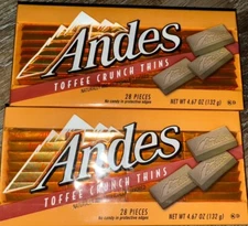 Andes ~ Toffee Crunch Thins Candy 4.67 oz Each,  56 Pieces ~ 03/2026