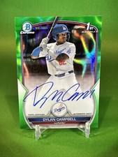 2023 Bowman Draft Chrome Dylan Campbell Green Lava Auto /99 Longhorns Dodgers