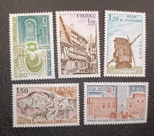 1979 Timbre France Neuf  N 2040 , 2041 , 2042 , 2043 , 2044 ,Très bon état.