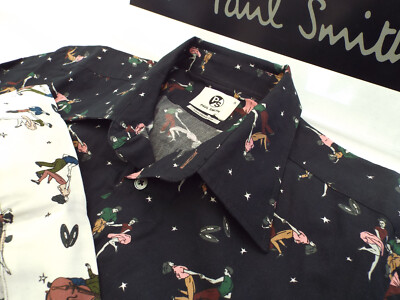 PAUL SMITH Herren Shirt   Größe S (BRUSTUMFANG 38'')   UVP 95£+  TANZENDE FIGUREN DRUCK