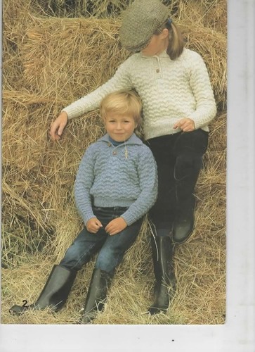 Patons Knitting Patterns Book No. 664 kids jumper vest poncho Fair Isle 8ply - Picture 3 of 7