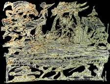 Surrealist, Impressionist, pastel drawing - The Overrun house