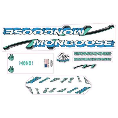 Mongoose - 1992 Villain - for black frame Decal set - old school bmx