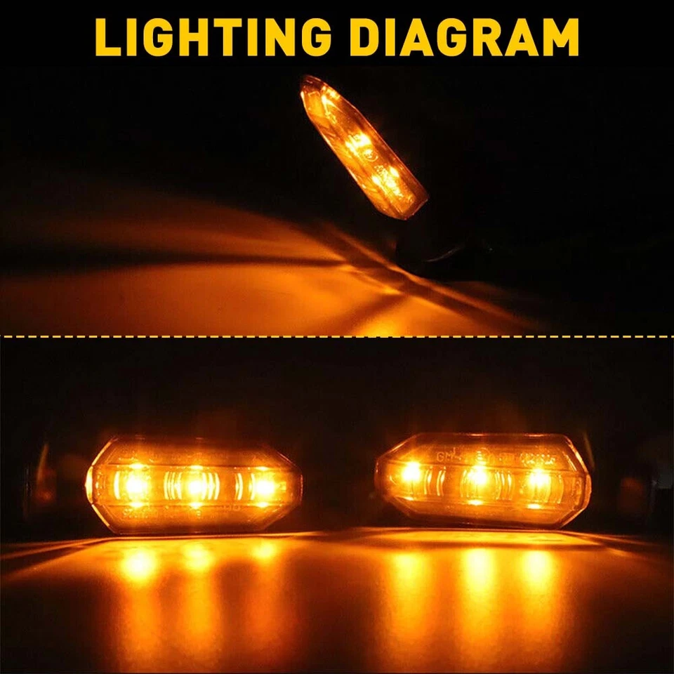For Yamaha V Star 650 XVS650 XVS650A 950 LED Blinker Turn Signals Light Amber 4x - Image 4 of 4