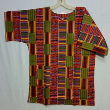 Men Clothing African Kente Print Dashiki Top African Ethnic Shirt Pr 25 S M L XL