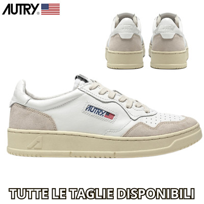 Autry Medalist Shoes Herren Damen Sneaker Weiß Leder und Wildleder Verfügbare Größen