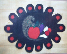 Harvest fall cornucopia applique penny rug pattern