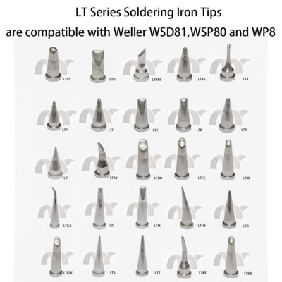 5 PCS LT Series Replacement Soldering Tips for Weller WP80, WSP80, WSFP8 WD1000
