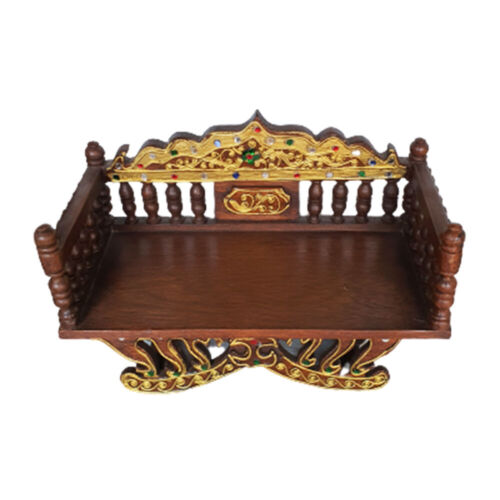 Panca in legno Buddha Lanna Thai mobili antichi stile culto benedizione  - Foto 1 di 8