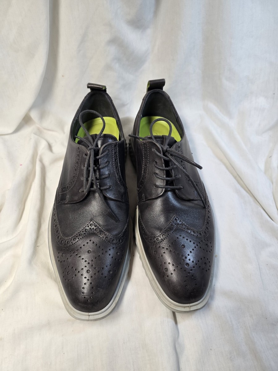 ECCO ST1 Hybrid Lite Gray Wingtip Brogue Oxford Shoe Mens 12 Comfort Classic s-l400.jpg main image 4