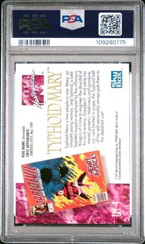 1992 Marvel Masterpieces #LM-4 Typhoid Mary "Lost Marvel" PSA 9 MINT - Picture 2 of 2