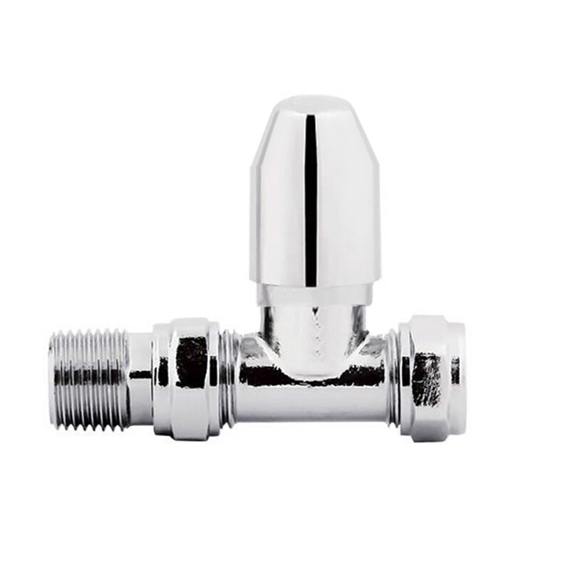 Designer Straight 1 x 15mm Chrome Radiator and Towel Rail Manual Valve