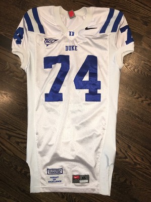 Game Worn Duke Blue Devils Football Jersey Used Nike #74 Size XL