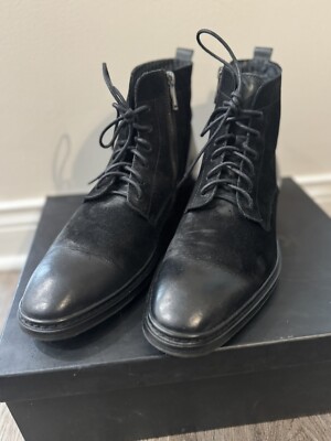 karl lagerfeld Paris Men s Black Leather Boots Size US 9